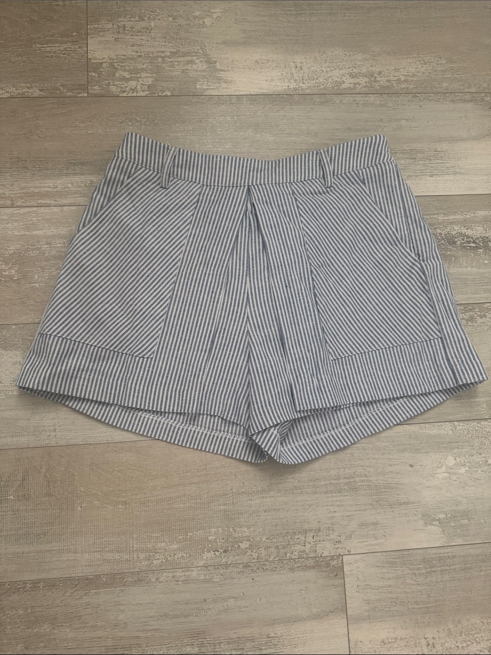 Striped Blue and White Women's Bermuda Shorts